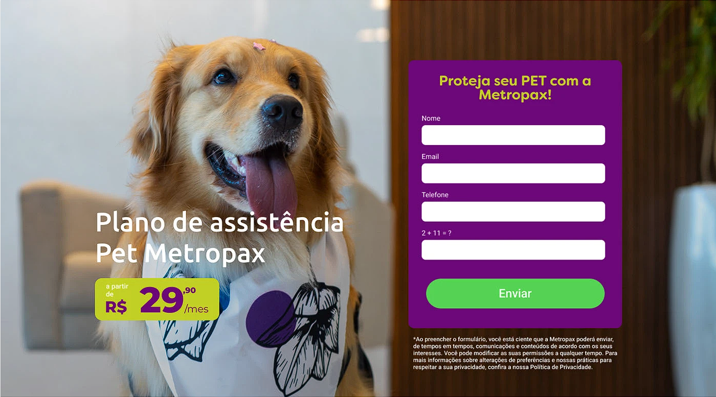 Landing Page Metropet